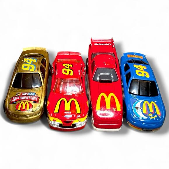 McDonald's Other - McDonald’s NASCAR Die-Cast Car Lot — 4 Promo Racing Cars, Vintage Collectible